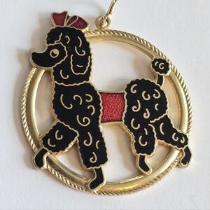Vintage Sarah Coventry pendant “Rock & Roll” Enameled Poodle Pendant SA.C dog